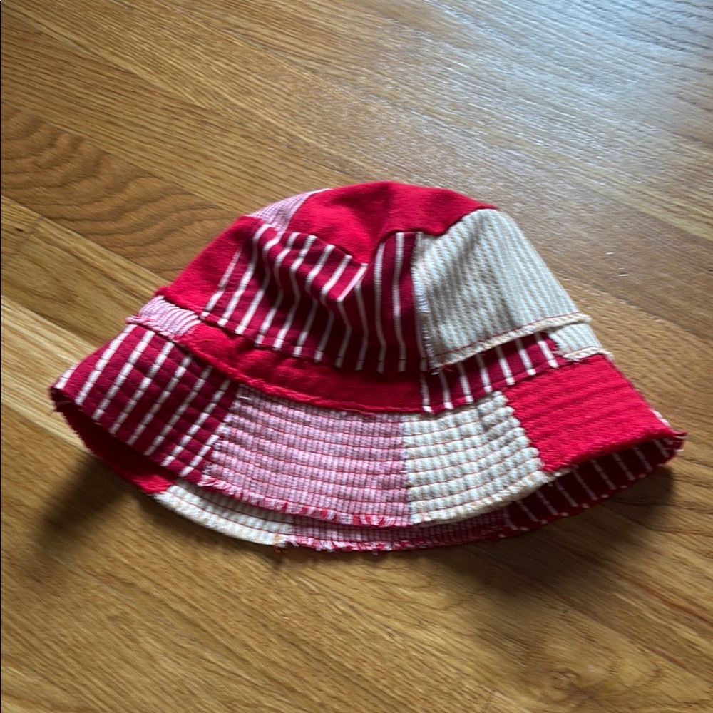 NWT urban outfitters red patchwork bucket hat